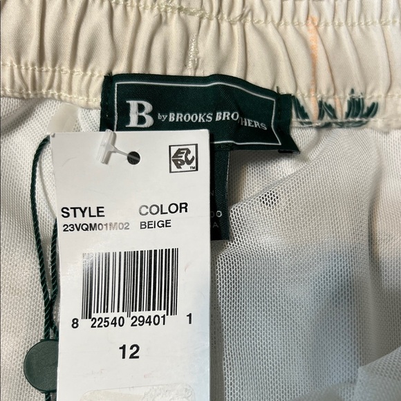 Brooks Cream Palm Print Kids Swim Trunks - Picture 2 of 6